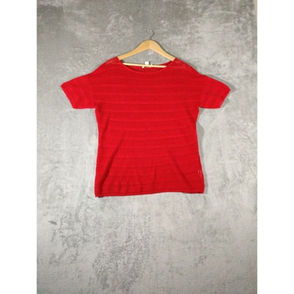 Coldwater Creek Top‎ Women M Red Short Sleeve Blouse Versatile Casual Basic
